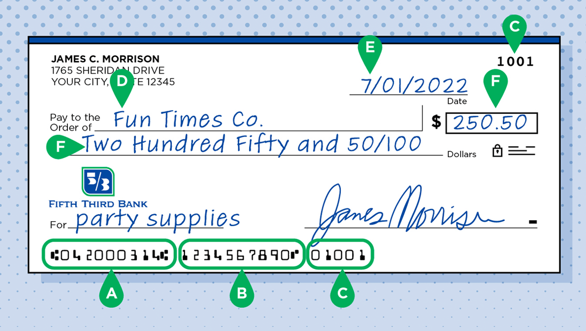 Check Format: Parts of a Check and What the Numbers Mean